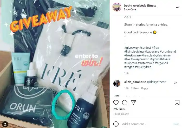 Becky Overbeck Instagram giveaway