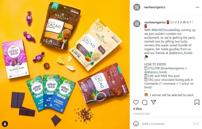 Navitas Organics Instagram dá o seu contributo