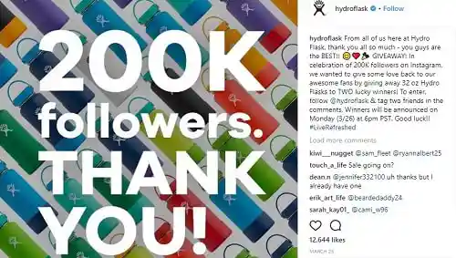 Hydro Flask Instagram Giveaway