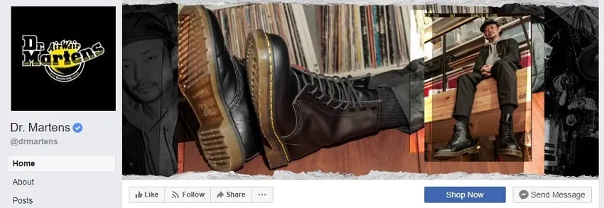 Foto da capa da Dr. Martens no Facebook