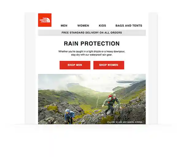great newsletter examples-The North Face