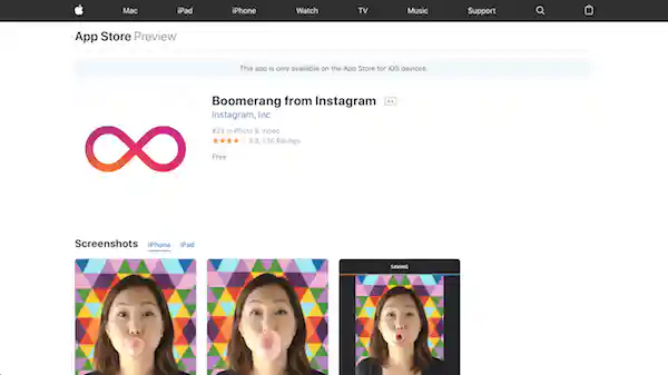 Boomerang par Instagram