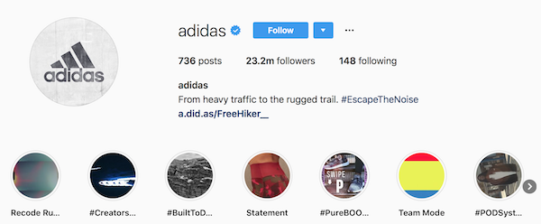 adidas instagram page