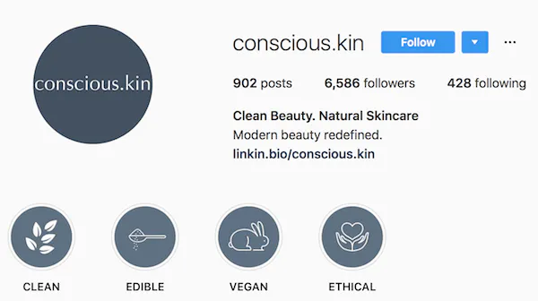 Instagram Bio-Beispiele conscious.kin