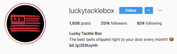 Instagram bio examples luckytacklebox