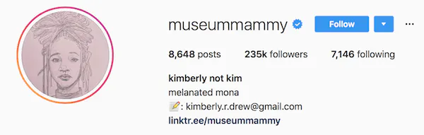 Instagram bio exemples museummammy