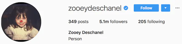 Instagram bio exemples zooeydeschanel
