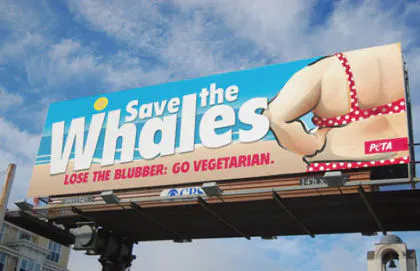 Campagne PETA Sauvons les baleines