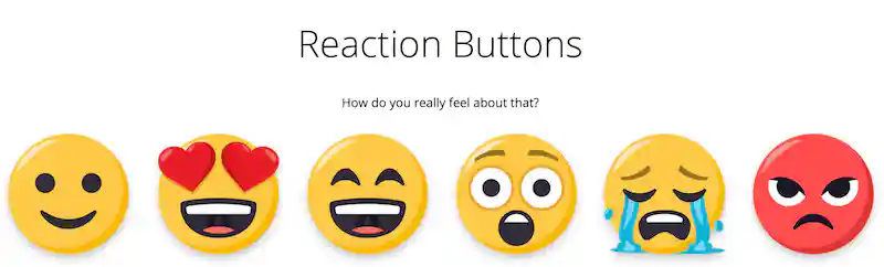 social media optimization with reaction buttons