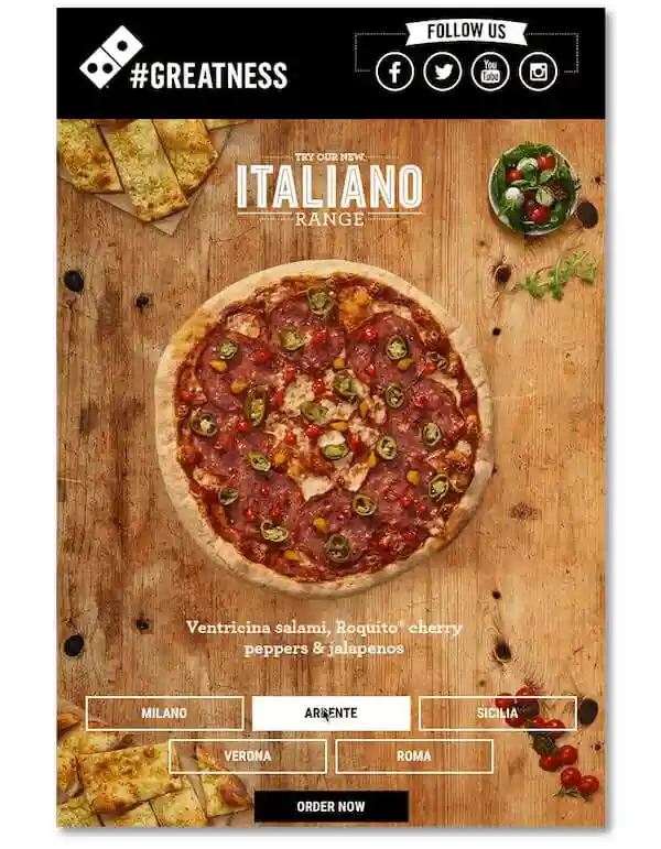 great newsletter examples-Domino’s