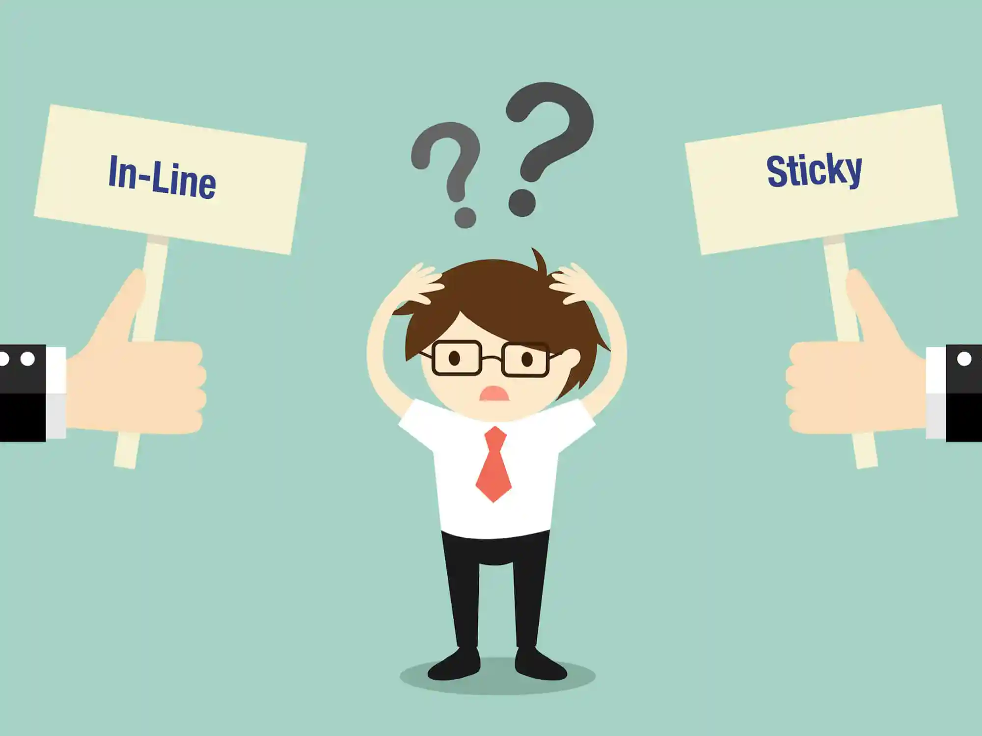 inline vs. sticky share buttons