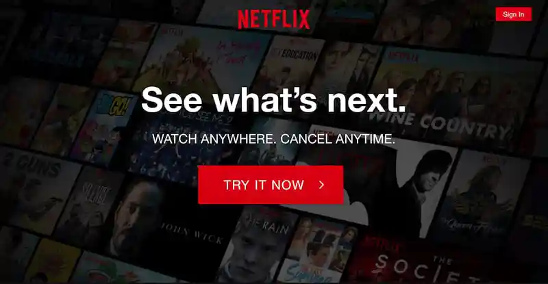Llamada a la acción de Netflix