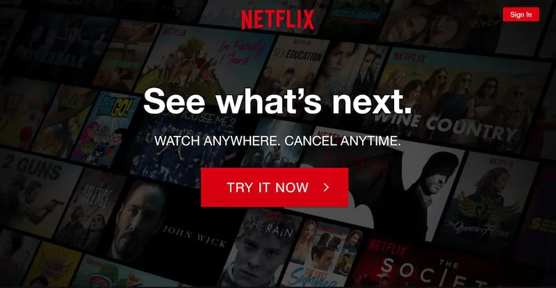 Netflix call-to-action