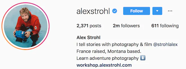 Instagram bio esempi alexstrohl