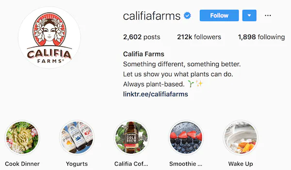 Instagram Bio-Beispiele Kalifiafarmen