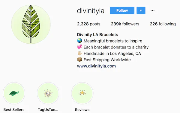 Instagram bio exemples divinityla