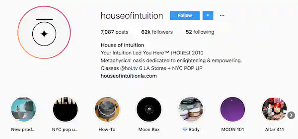 Instagram bio examples houseofintuition