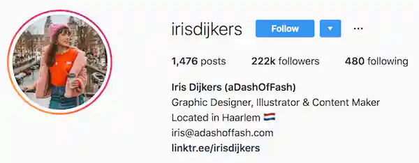 Instagram bio examples irisdijkers