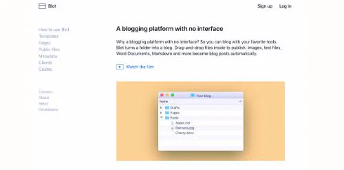 Melhores Plataformas de Blogging: Blot