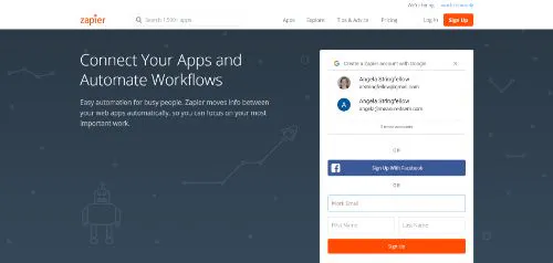 Outils de productivité marketing : Zapier