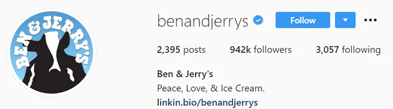 Tutto quello che dovete sapere sulla creazione dell'immagine perfetta del profilo Instagram nel 2020 - Ben & Jerry's