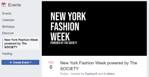 Qual é o melhor tamanho de foto de capa de evento do Facebook para 2020? Semana da Moda de Nova Iorque