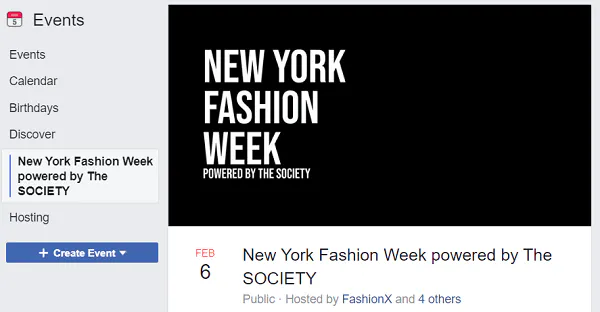 Qual è il miglior formato per le foto di copertina di un evento su Facebook per il 2020? Settimana della moda di New York