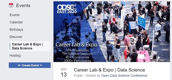Welches ist die beste Facebook-Event-Cover-Fotogröße für 2020? ODSC Ost 2020