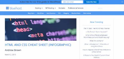 Bluehost - Feuille de triche HTML & CSS (Infographique)