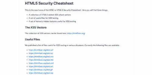 GitHub - HTML5 Security Cheatsheet
