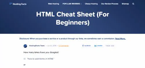 Freelance - HTML Cheat Sheet: Una semplice guida all'HTML