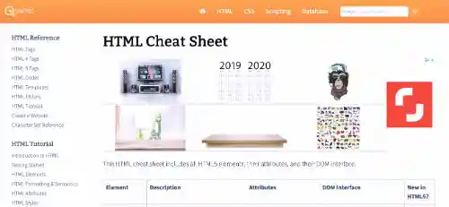Quackit - HTML Cheat Sheet