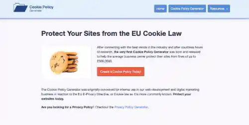 Generatori di Informativa sulla privacy gratuita: Generatore di Politica dei Biscotti
