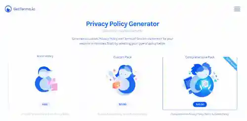 付費隱私政策產生器:GetTerms.io