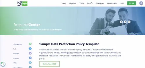 Vorlagen für Datenschutzrichtlinien: Internationale Vereinigung von Datenschutz-Fachleuten