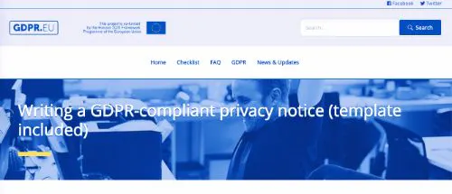 Política de privacidad Tutoriales y guías: GDPR.eu