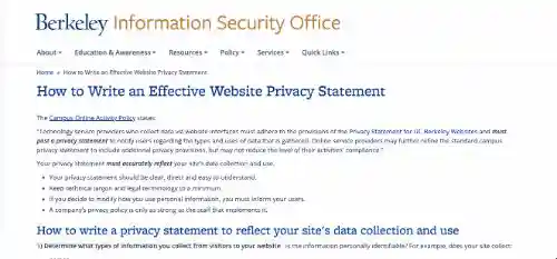 Privacy Policy Tutorials & Guides: UC Berkeley