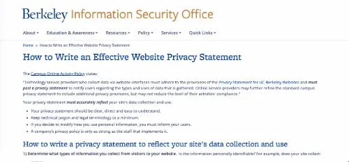 Privacy Policy Tutorials & Guides: UC Berkeley