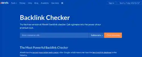 Os melhores Rastreadores Backlink: Ahrefs Rastreador de Backlink