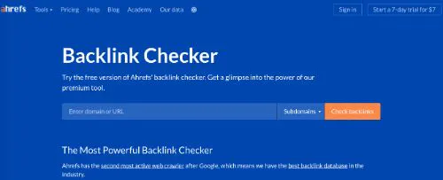 Meilleurs traqueurs de backlink : Ahrefs Backlink Checker