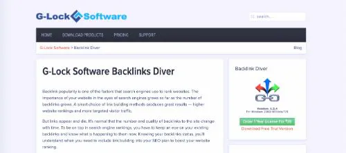Meilleurs traqueurs de backlink : G-Lock Backlink Diver