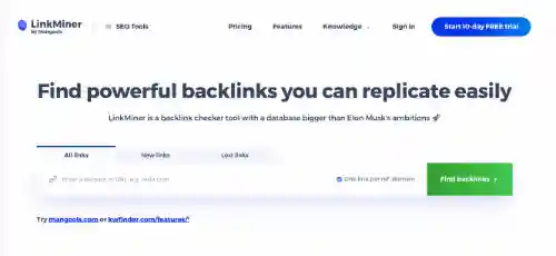 Beste Backlink-Tracker: Linkminer