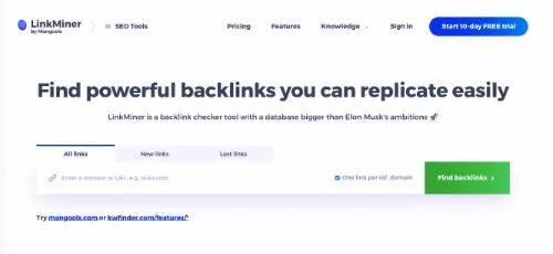 Los mejores rastreadores de Backlink: Linkminer