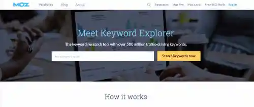 Moz keyword Explorer