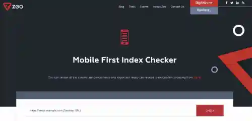 ベストフリーSEOツール。Zeo Mobile First Index Checker