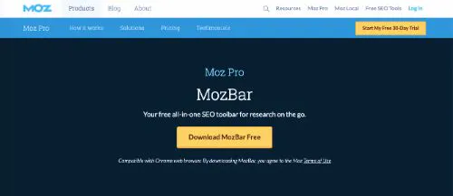 Las mejores herramientas gratuitas de SEO: Barra de herramientas de Moz