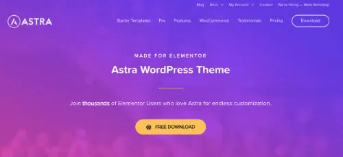 Melhores Temas de WordPress eCommerce: Astra