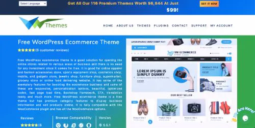 Les meilleurs thèmes de commerce électronique WordPress : Boutique de commerce électronique VW