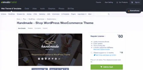 Melhores Temas de WordPress eCommerce: Feito à mão