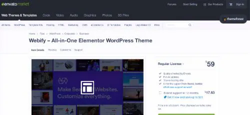 Les meilleurs thèmes de commerce électronique WordPress : Webify